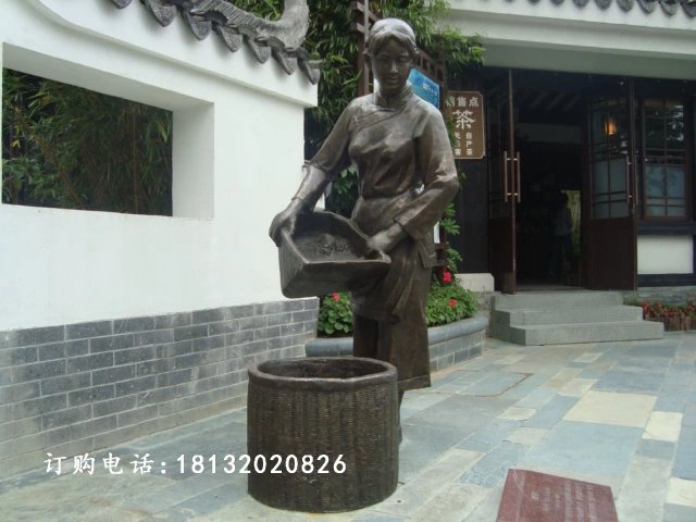 采茶銅雕，廣場采茶小品銅雕 (5)