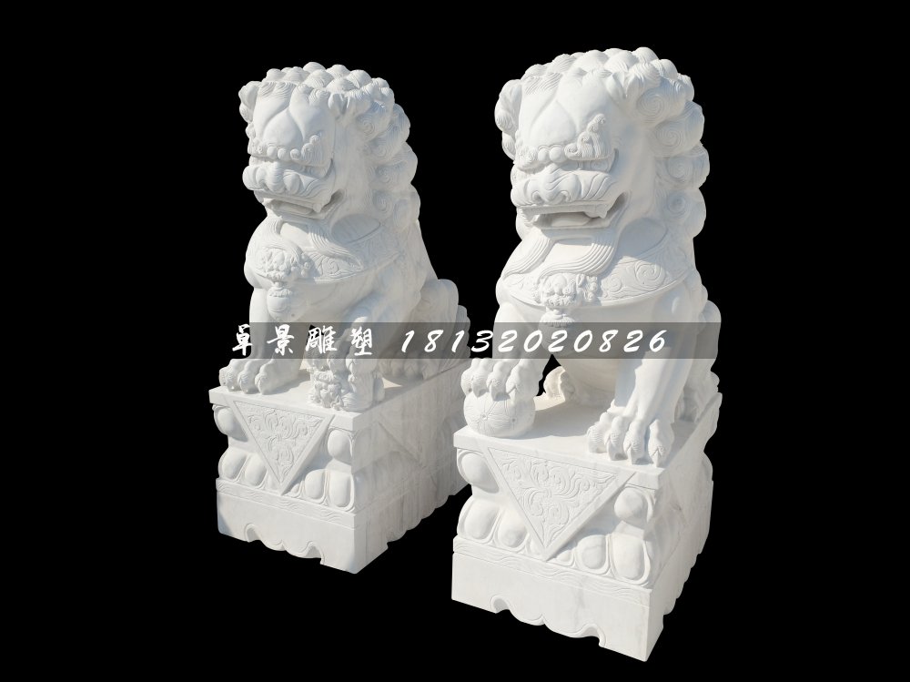 北京獅石雕，漢白玉獅子 (2)
