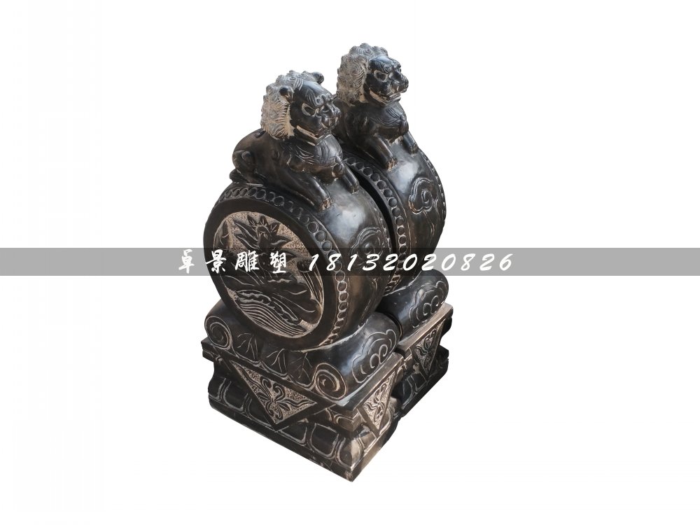 獅子門(mén)墩，仿古抱鼓石