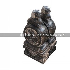 獅子門墩，仿古抱鼓石