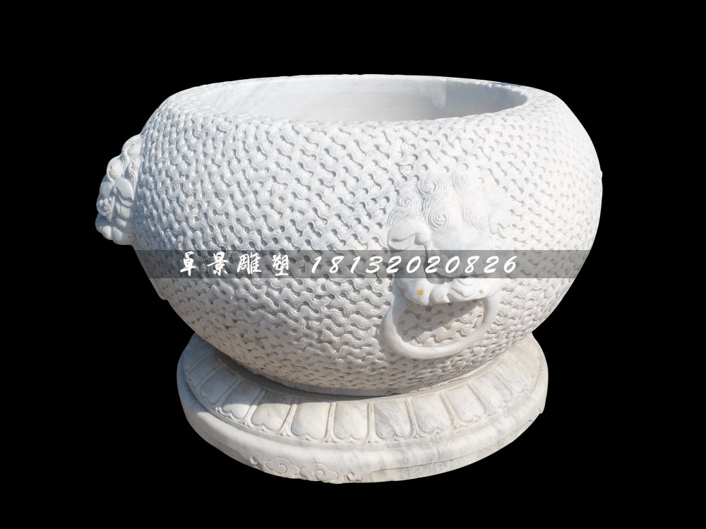 水缸石雕，大理石水缸
