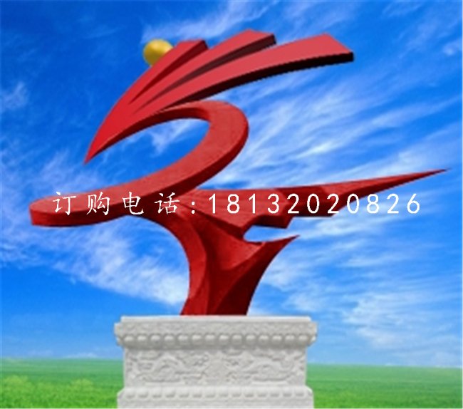 不銹鋼展翅雕塑，企業(yè)抽象雕塑