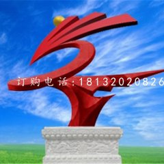 不銹鋼展翅雕塑，企業(yè)抽象雕塑