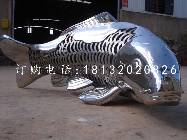 不銹鋼魚(yú)雕塑抽象動(dòng)物雕塑