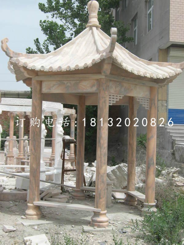 涼亭石雕，大理石涼亭雕塑 (3)
