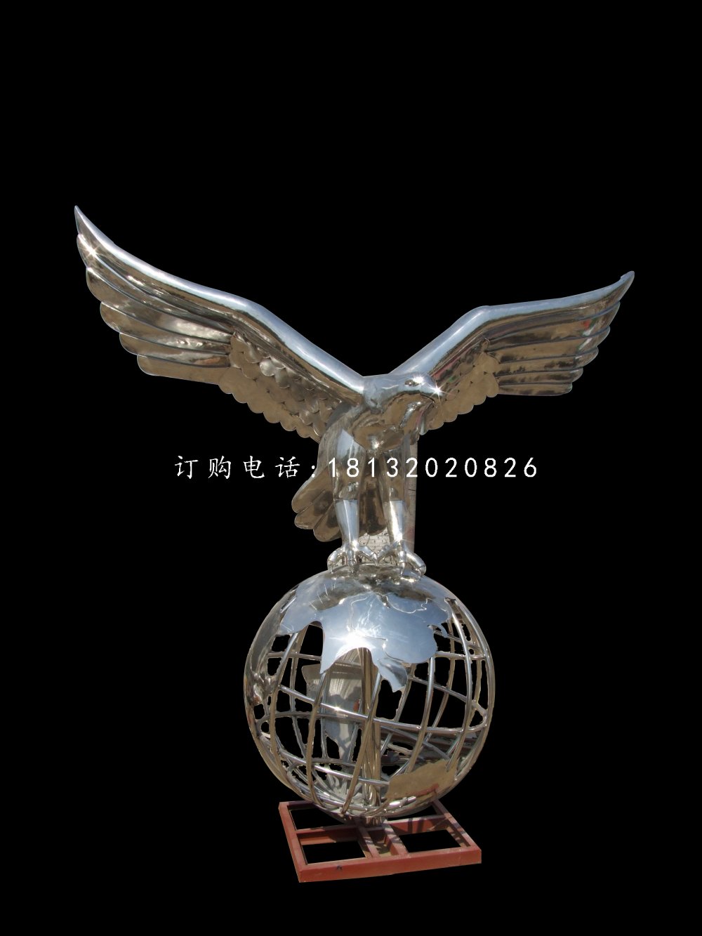 踩球老鷹雕塑不銹鋼動(dòng)物雕塑 (2)