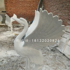 漢白玉丹頂鶴，仙鶴石雕