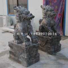 墨玉麒麟石雕，神獸石雕