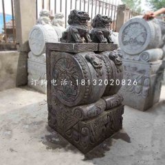 獅子抱鼓石，仿古門墩