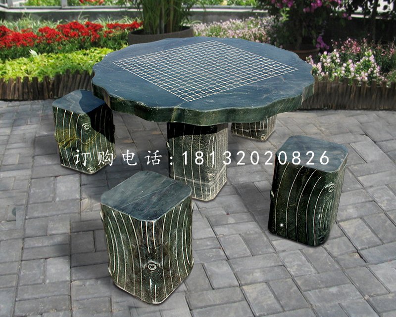 石桌椅，公園下棋桌子石雕