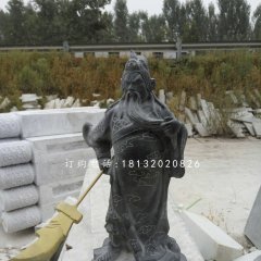 持刀關(guān)公石雕，青石關(guān)公