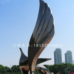 展翅鴿子雕塑，不銹鋼廣場雕塑