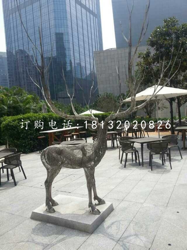 馴鹿雕塑，不銹鋼創(chuàng)意動物雕塑