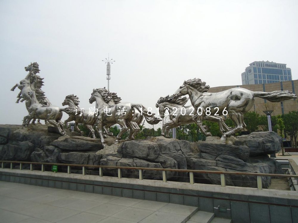 奔騰的馬雕塑,不銹鋼馬雕塑 (2)