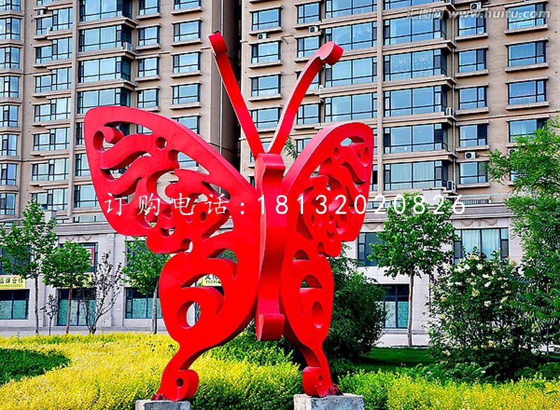 不銹鋼蝴蝶，小區(qū)景觀雕塑