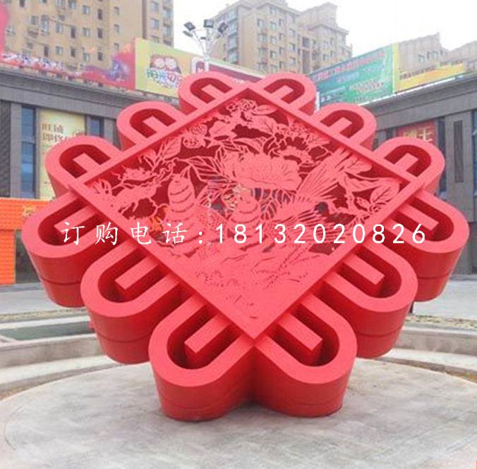 不銹鋼景觀雕塑，中國(guó)結(jié)雕塑