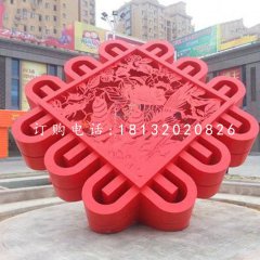 不銹鋼景觀雕塑，中國結(jié)雕塑