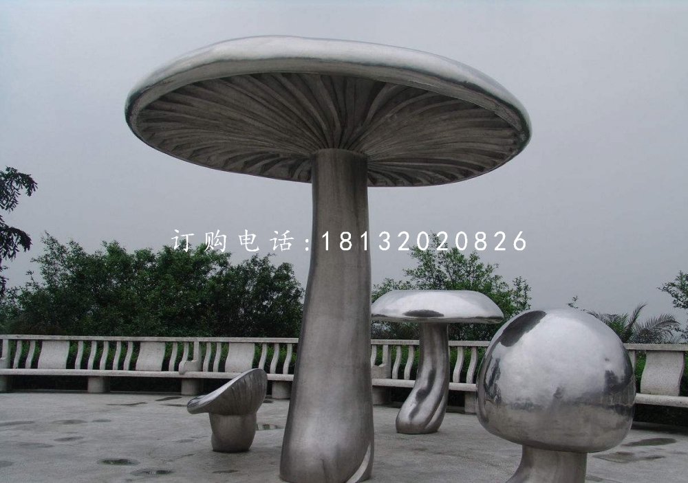 不銹鋼蘑菇雕塑,公園景觀雕塑