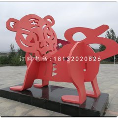 不銹鋼十二生肖，抽象動物雕塑