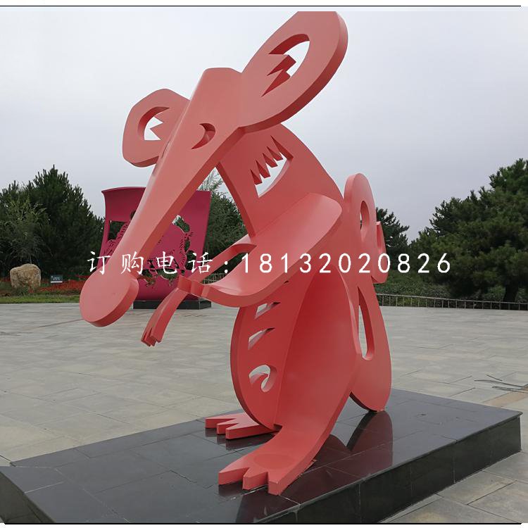 不銹鋼十二生肖，抽象動(dòng)物雕塑 (2)
