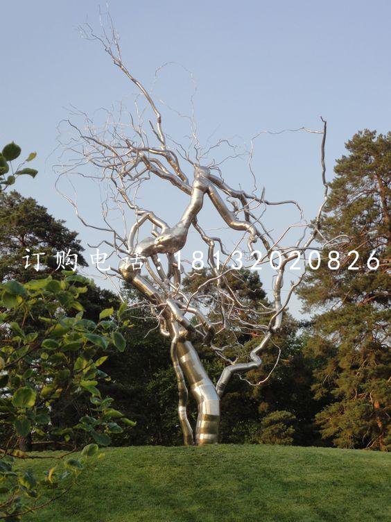 不銹鋼樹根雕塑，公園景觀雕塑
