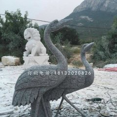 青石仙鶴雕塑，動物石雕