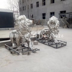不銹鋼西洋獅，歐式獅子雕塑