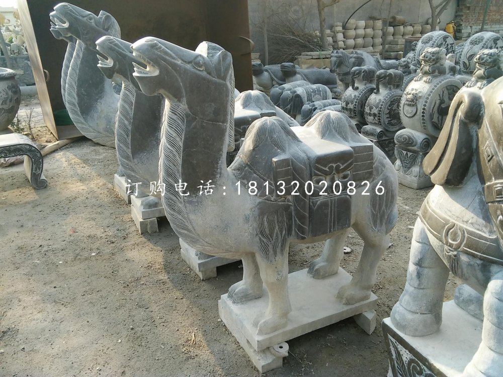 駱駝石雕，青石動(dòng)物雕塑 (2)