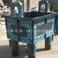 四足鼎銅雕，青銅鼎