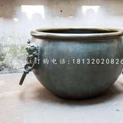 水缸銅雕，青銅水缸雕塑