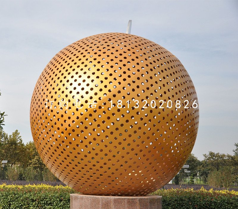 不銹鋼球，鏤空球雕塑