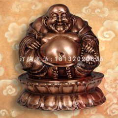 大肚彌勒佛，鑄銅佛像