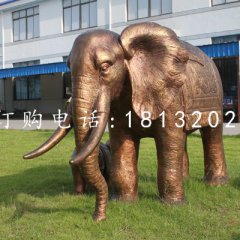 大象銅雕，公園動(dòng)物雕塑