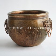 水缸雕塑，仿古銅水缸