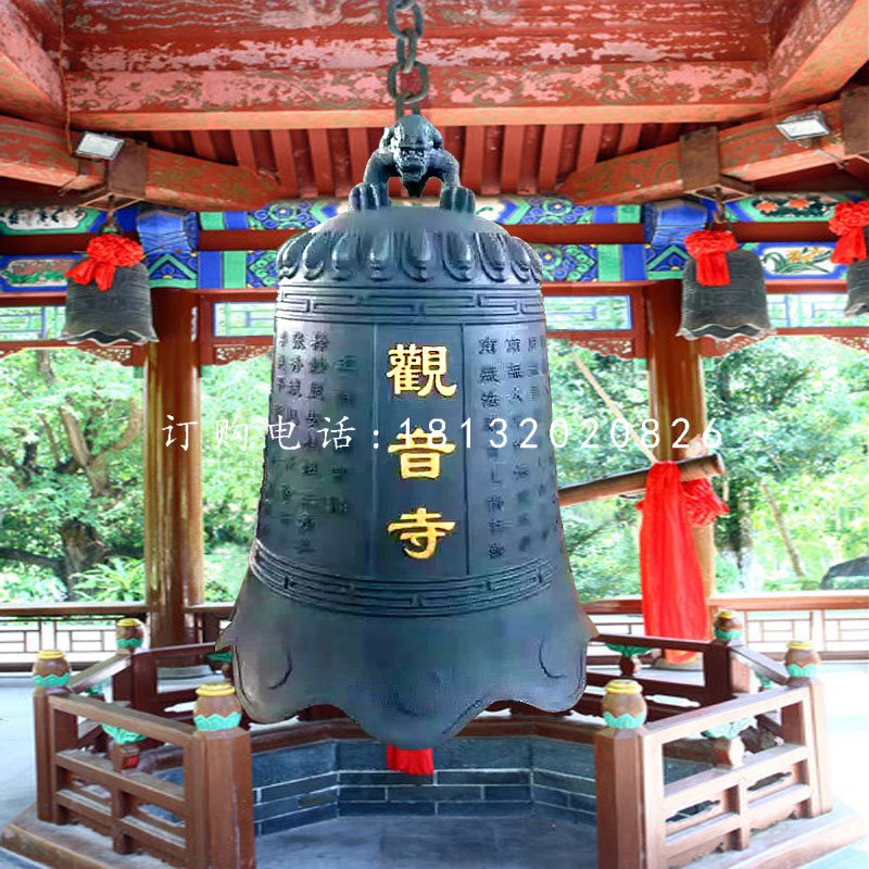 寺廟銅鐘，青銅鐘雕塑
