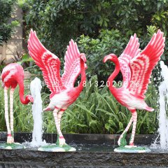 火烈鳥(niǎo)雕塑，玻璃鋼動(dòng)物雕塑