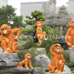 小猴子雕塑，玻璃鋼動物