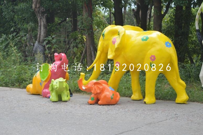 玻璃鋼彩繪小像，公園動(dòng)物雕塑