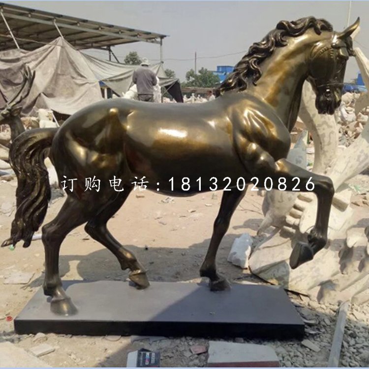 玻璃鋼仿銅馬，廣場動(dòng)物雕塑