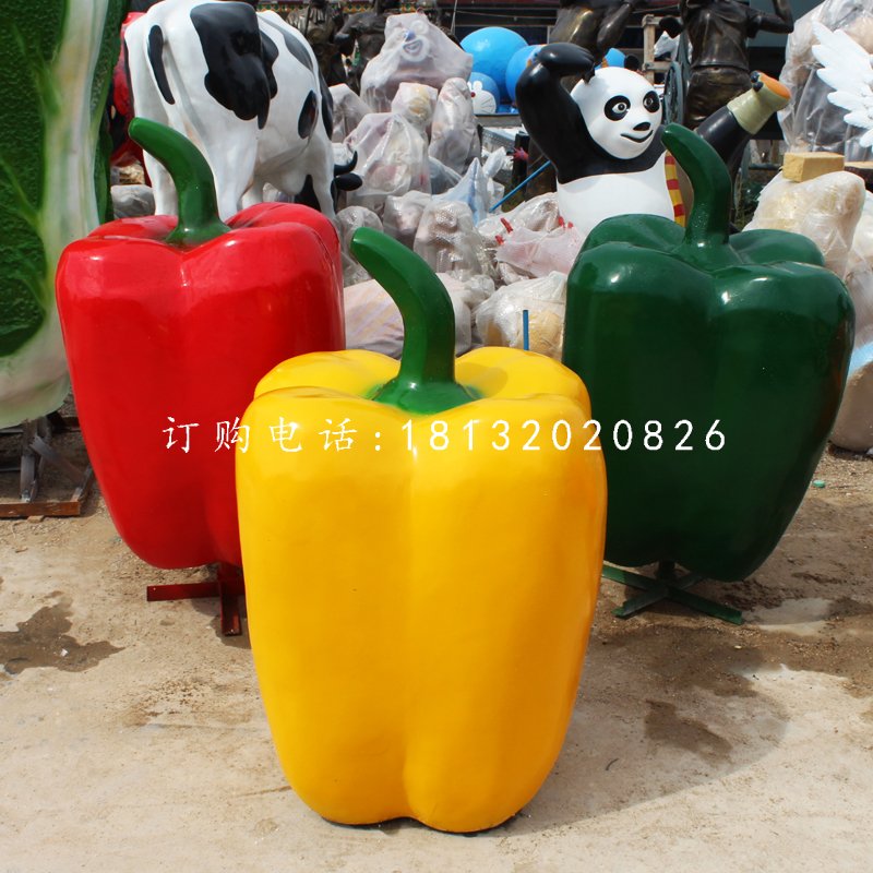 柿子椒雕塑，玻璃鋼蔬菜雕塑 (1)