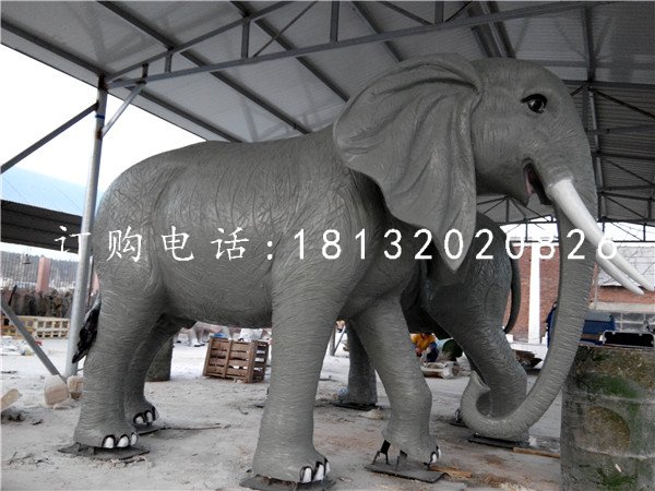 玻璃鋼仿真大象公園動(dòng)物雕塑