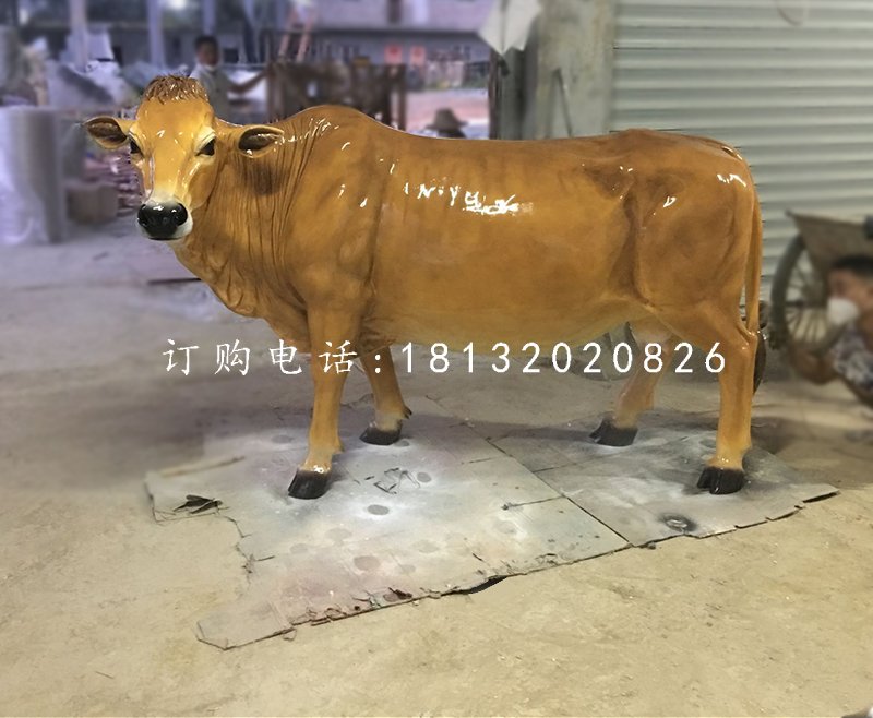 大黃牛雕塑，玻璃鋼動物雕塑