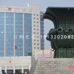 銅雕四羊方尊，鑄銅四羊方尊雕塑