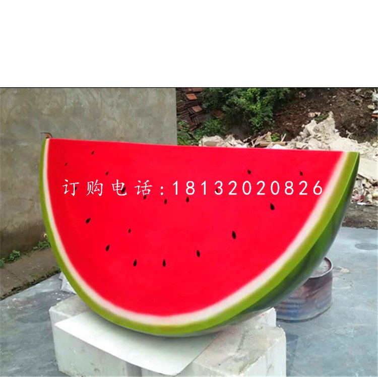 半塊西瓜雕塑,玻璃鋼水果