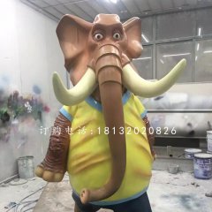 玻璃鋼大象，卡通大象雕塑