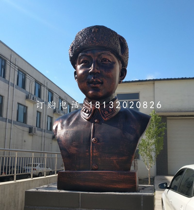 玻璃鋼仿銅雷鋒雕塑，名人雕塑