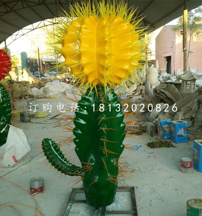 玻璃鋼仙人掌，植物雕塑