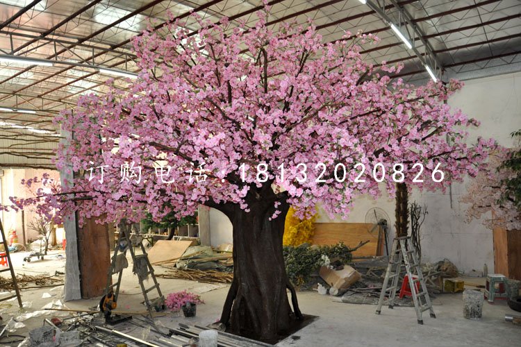 玻璃鋼桃花，仿真大樹