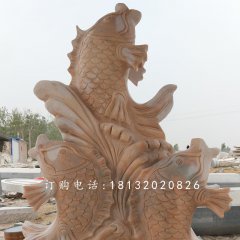 噴水魚石雕，公園景觀石雕