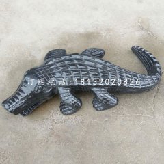 噴漆動(dòng)物雕塑，鱷魚(yú)石雕